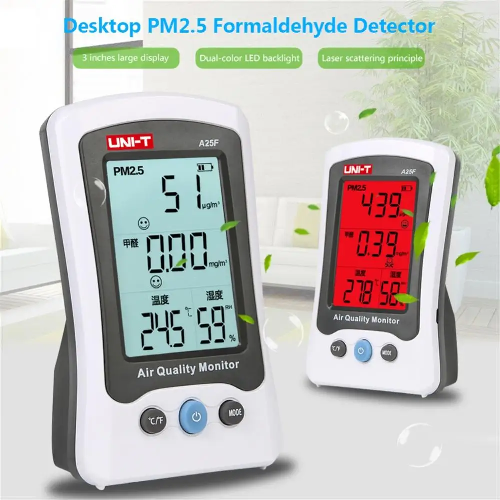 

UNI-T A25F Desktop Formaldehyde PM2.5 Detector Air Quality Temperature Measurement Meter New