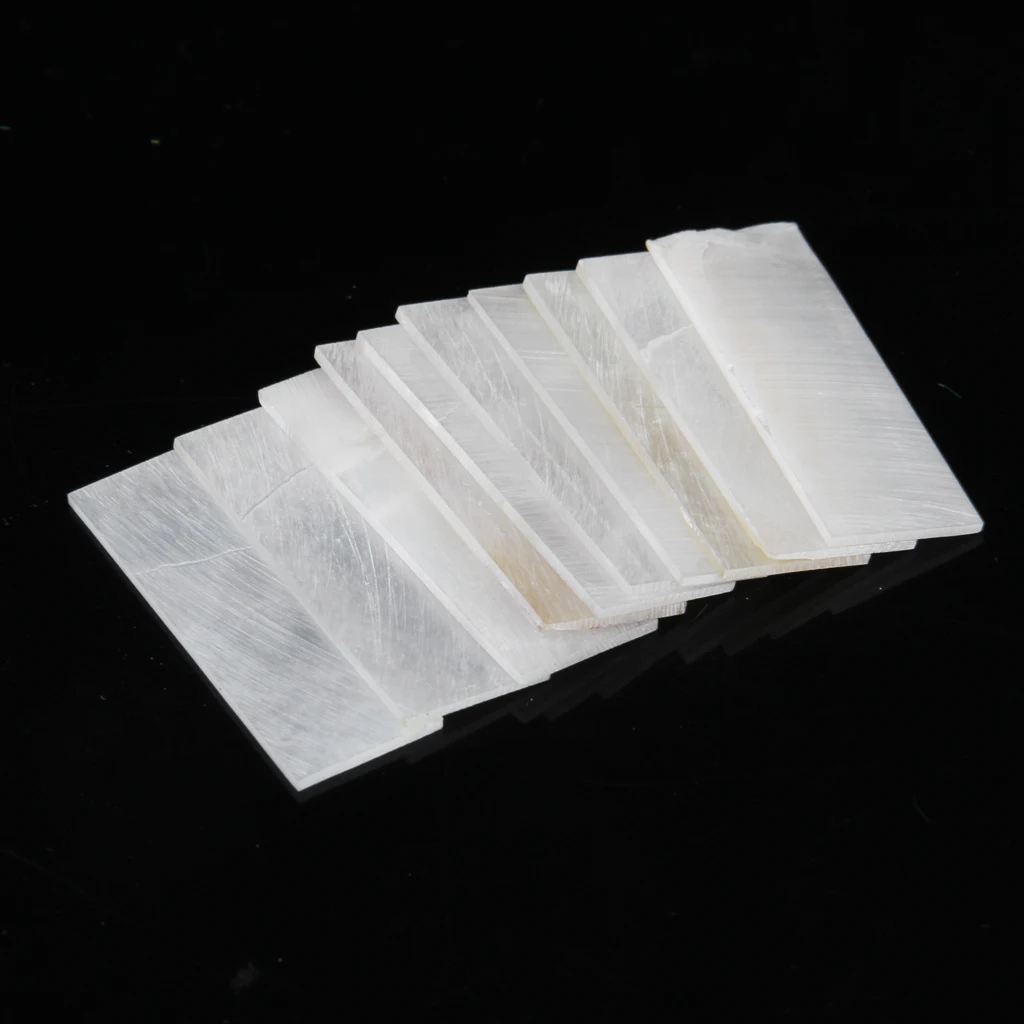 10pcs Inlay Material White MOP Mother Of Pearl Shell Blanks Sheet Rectangle 1mm
