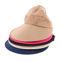 Летняя складываемая шляпа для женщин с широкими полями Защита от ультрафиолета, от солнца Шляпа Пляжная упаковочная козырек шляпа