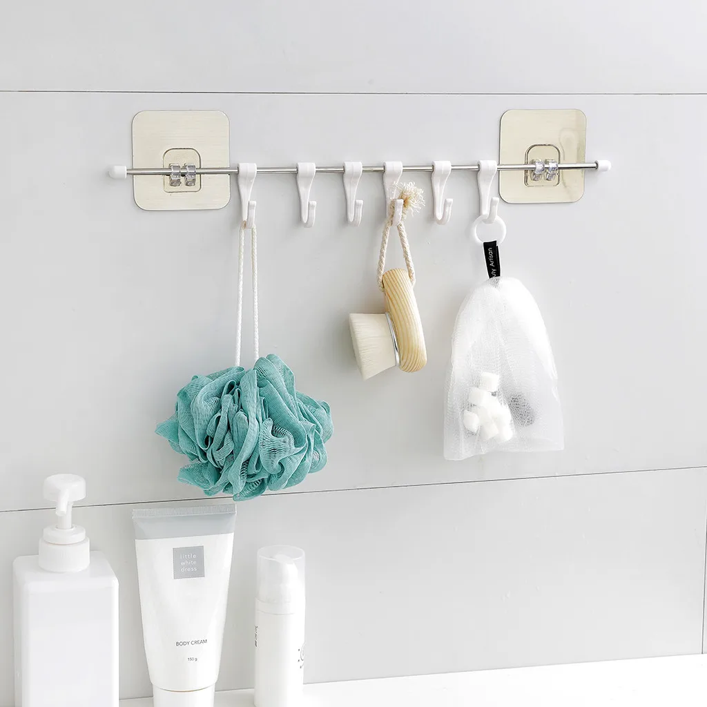 

Kitchen Utensils Rack Holder Ceiling Wall Cabinet Hanging Rod Storage Organizer W723