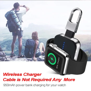 

Portable Min QI Wireless Charger 950mah Power Bank for Apple Watch Outdoor Mini Charger For Apple Watch 1 2 3 4 Series