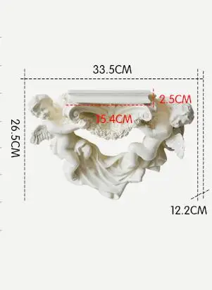Домашний Европейский Декор креативный Ангел трехмерный настенный фон Фреска Ремесло Украшение Смола настенный держатель подвесная полка