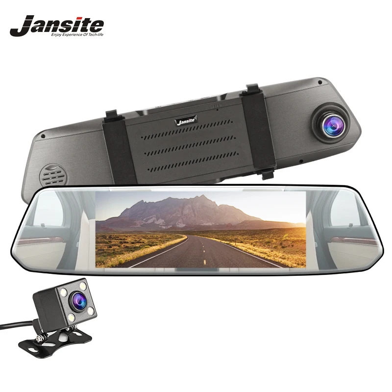 

Jansite 7" Car DVR Dash Cam Touch Screen Camera Car Video Recorder Rear view camera Backup Dashcam Mirror support night vision