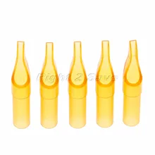 Для выведения токсинов, 40 шт Наконечник иглы для татуажа одноразовая шапочка насадки Пластик трубка желтый Стерилизованные с круглым горлышком, составленных из предметов разных размеров 5F 7F 9F 11F