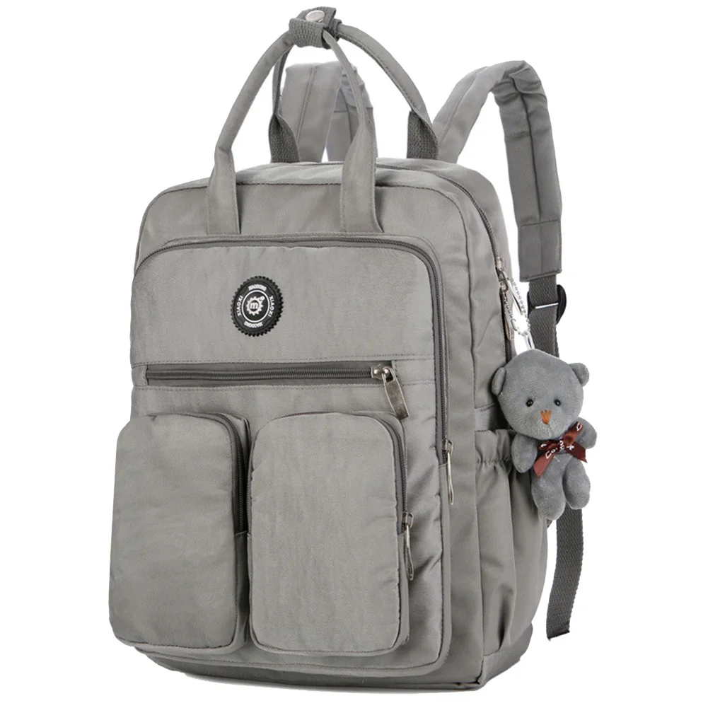 Женский рюкзак с несколькими карманами большой емкости водонепроницаемый для путешествий на открытом воздухе школы Лучшая-WT - Цвет: Серый