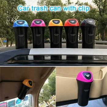 

New Car Trash Can Leakproof Vehicle Trash Bin Garbage Can with Clip