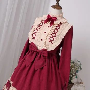

Free Real Time-limited Shipping 2019 The Coffee Original Lolita Angel Pure Color Sweet Op Long-sleeved Dress