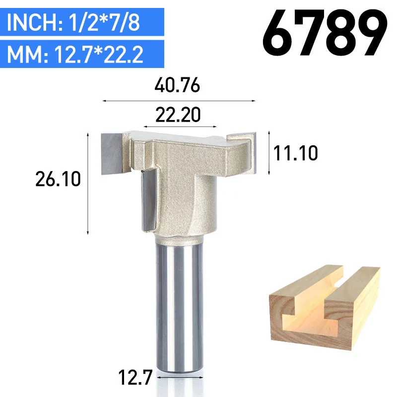 HUHAO 1 шт. 1/" 1/2" хвостовик Т-образный деревообрабатывающий резак для гравировки кромки триммер фрезы Нож для ящиков Т-образный резак для дерева - Длина режущей кромки: 6789