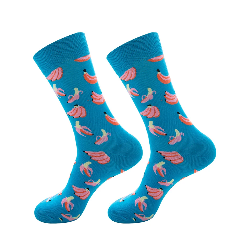 1 пара новых осенне-зимних Хлопковых Носков модные трендовые носки для мужчин и женщин крутые носки с рисунками животных и фруктов забавные носки