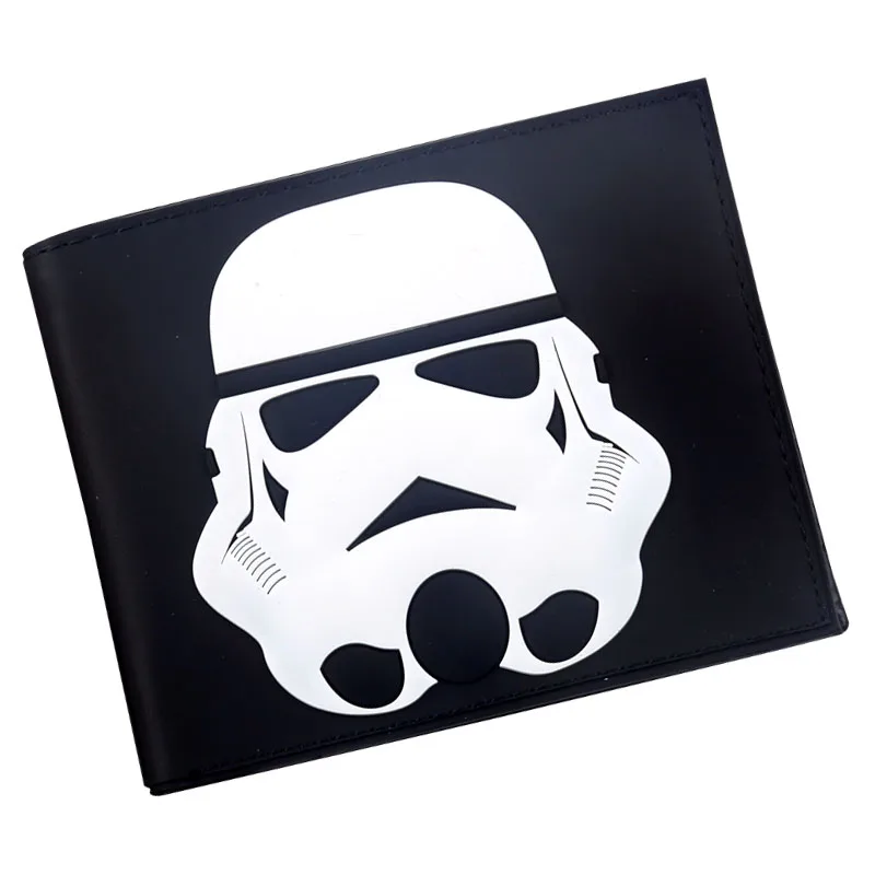 Comics star wars white knight darth vader 3D Short Wallet Bi-Fold Men Purse Young Students Card Holder