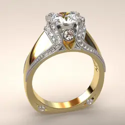 14 k Gold корона с алмазами кольцо Anillos De Bague или Jaune Bizuteria Свадебные аметист кольца со стразами для Для женщин Jewelry NoEnName 2019