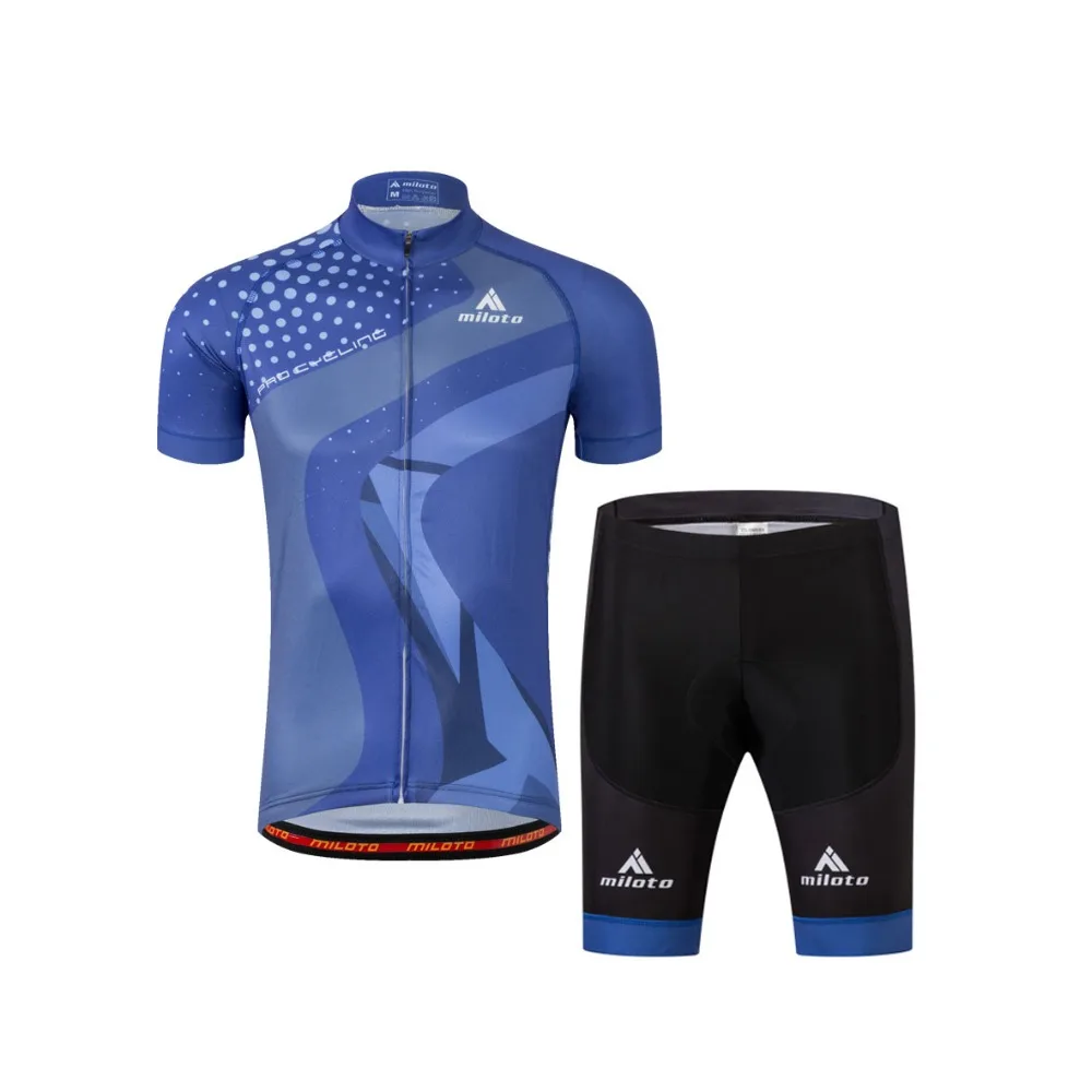 Miloto Men Cycling Jersey Set Cycle Tops & (Bib) Shorts Kit GEL Padded