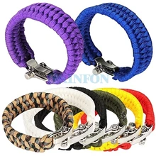 DHL 100 шт унисекс стильный прочный регулируемый карабин из нержавеющей стали плетеный браслет для выживания paracord