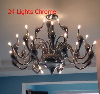 

Shocker 24 Head lamparas de techo White Ceiling Chandeliers Luxury Swan Abajur Lustres de sala Kitchen Fixture LED Bulb 110-240V