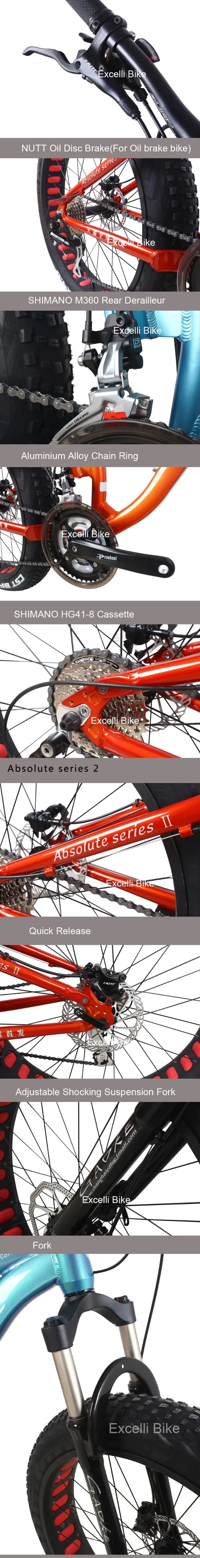b01-24 Speeds 26X4 SHIMANO M360 Rear Derailleur NUTT Oil Disc Brake(For Oil brake bike) Shocking  Four-link Aluminium Alloy Frame Rear suspension frame
