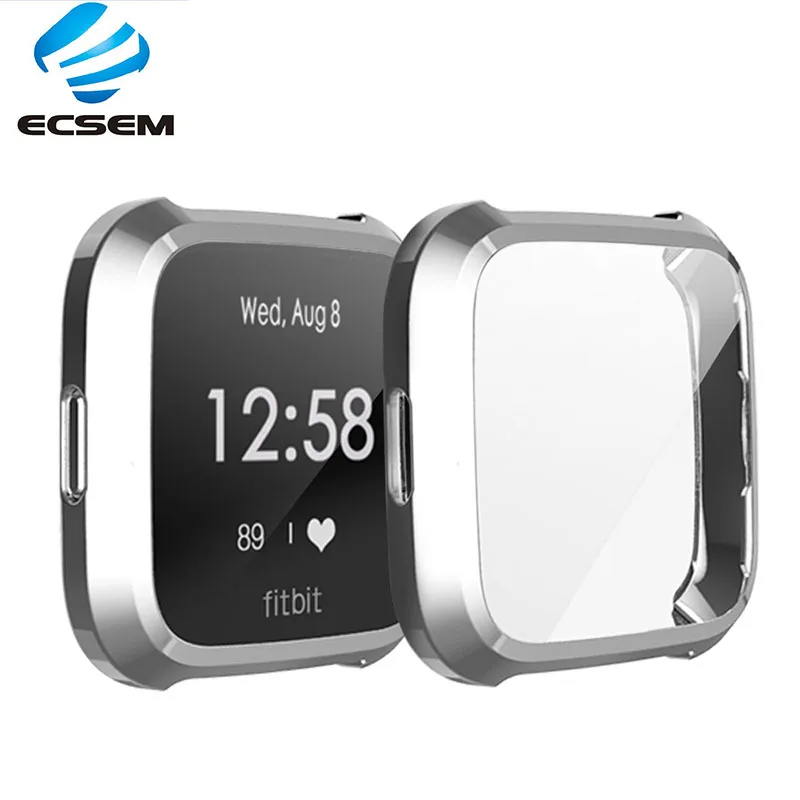 

ECSEM silicone material soft TPU full case for fitbit versa lite smart watch accessories watch screen protector cover