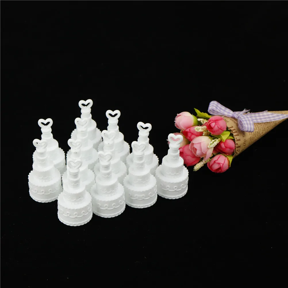 12Pcs Love Heart Cake Shape Bottles Empty Bubble Bottles Wedding Birthday Party Decoration Happy Festival Celebration Favors