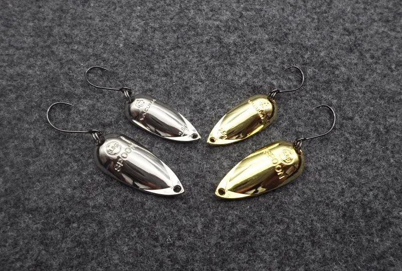 free shipping 3.8g 2.5g colorful trout lure fishing spoon lure single hook metal fishing lure fishing tackle swimbait
