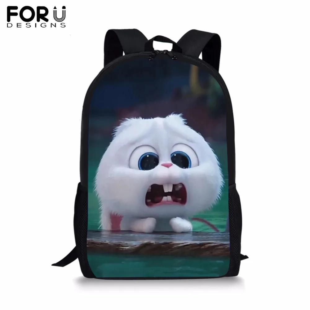 

FORUDESIGNS Anime Zootopia School Bag for Boy Girl Print Black Backpack Kid Children Bookbag Students Customize Image Mochila