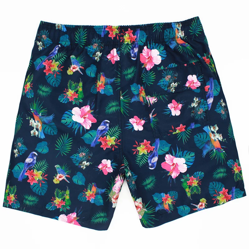 board shorts men fashion flamingo animal flowers print beach shorts quick dry swimwear bermuda masculino casual shorts men M-3XL