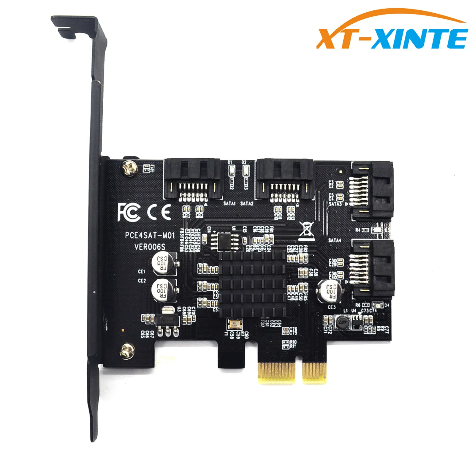 PCI-e to SATA 3.0 4 Ports 6G Expansion Controller Card PCIE SATAIII 3.0 Converter Adapter Bracket for HDD SSD Marvell 88SE9215