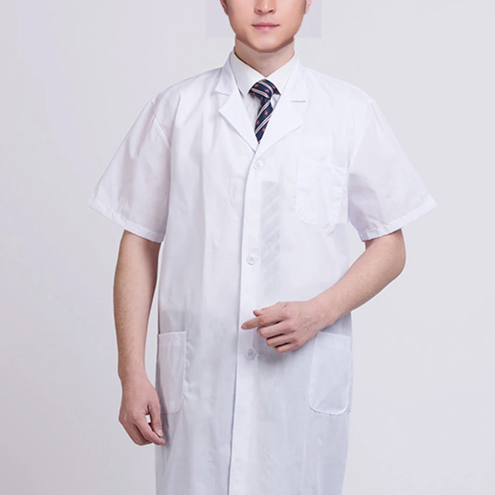 Summer White Lab Coat Medical Laboratory Unisex Warehouse Doctor Work Wear Hospital Technician Uniform Clothes Short Sleeve