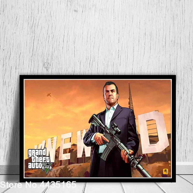 Grand Theft Auto V видеоигра GTA 5 художественный постер с принтом настенная живопись на