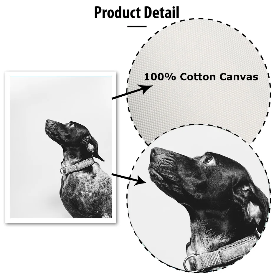 Dogs Black&White Photos Painting Animals&Quotes Wall Art Prints Modern Realistic Pictures Vintage Posters Living Room Home Decor (5)