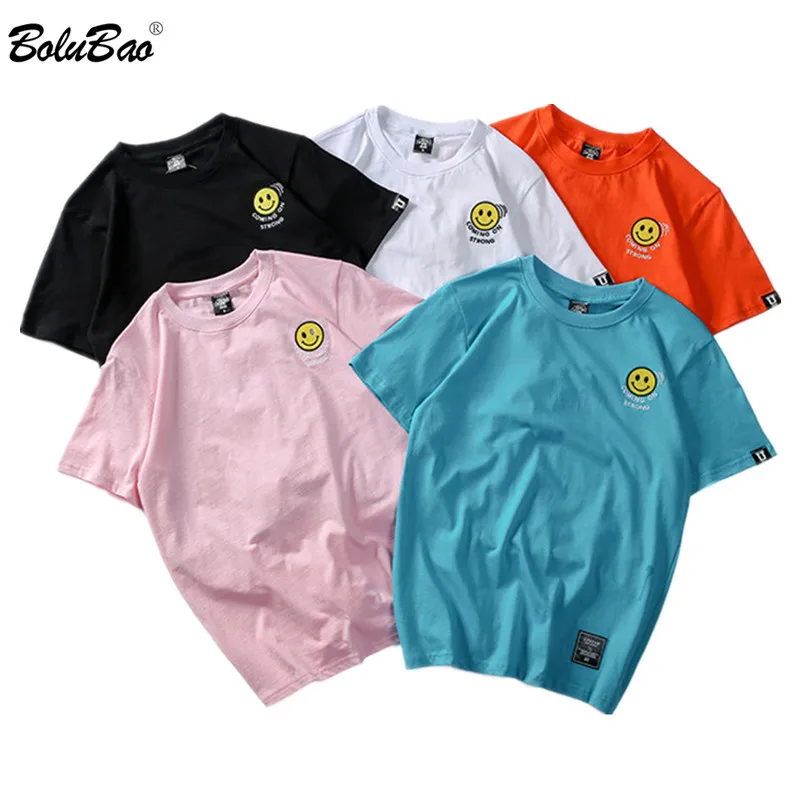 

BOLUBAO New Printed Men's T-Shirt 2019 Summer Short Sleeve Tops Tees Hip Hop Casual Cotton Men T Shirts Fashion Street Clothing