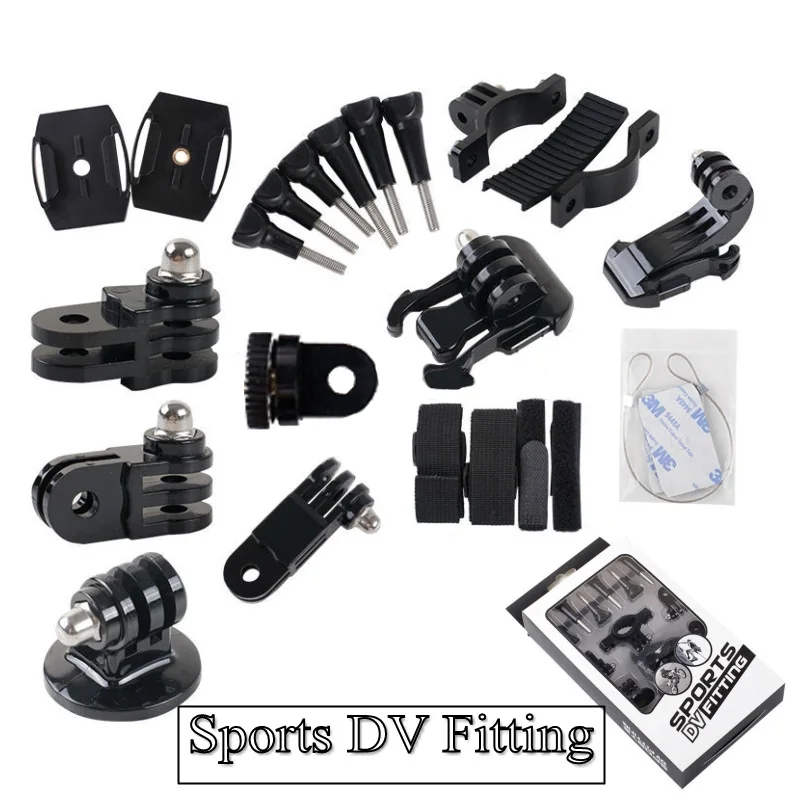 25 in 1 Bike Bicycle Helmet mount sports DV fitting Mounting Kits for
