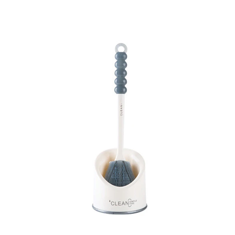 Flat Portable Toilet Brush Toilet Cleaning Brush Holder Scrubber Curved Clean Side Bending Handle Corner Brush Holder Set - Цвет: Flat