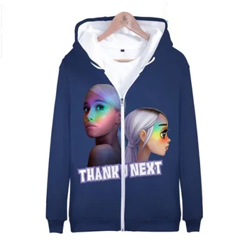

Thank U Next Harajuku Sweatshirts God is A Woman Zipper Hooded Jacket No tears left you cry Ariana Grande 3D Hoodies Streetwear