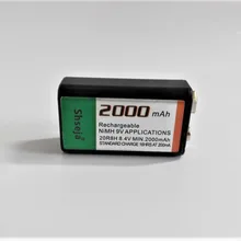 9v 2000mAh Ni-MH перезаряжаемый 9 вольт NiMH аккумулятор 18650 10440 14500 CR123A 9 V зарядное устройство