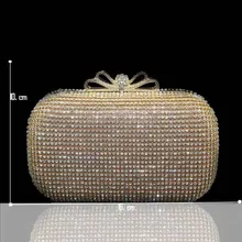 Luxus Kristall Bogen Verschluss Strass Frauen Geldbörsen Abend Handtaschen Gold Silber Kostenloser Versand 2103