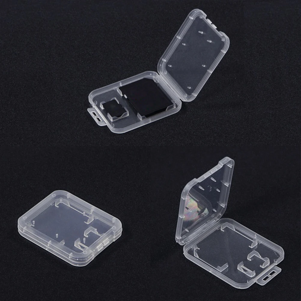 5PCS Practical Transparent Standard SD SDHC Storage New Memory Card Case Holder Box