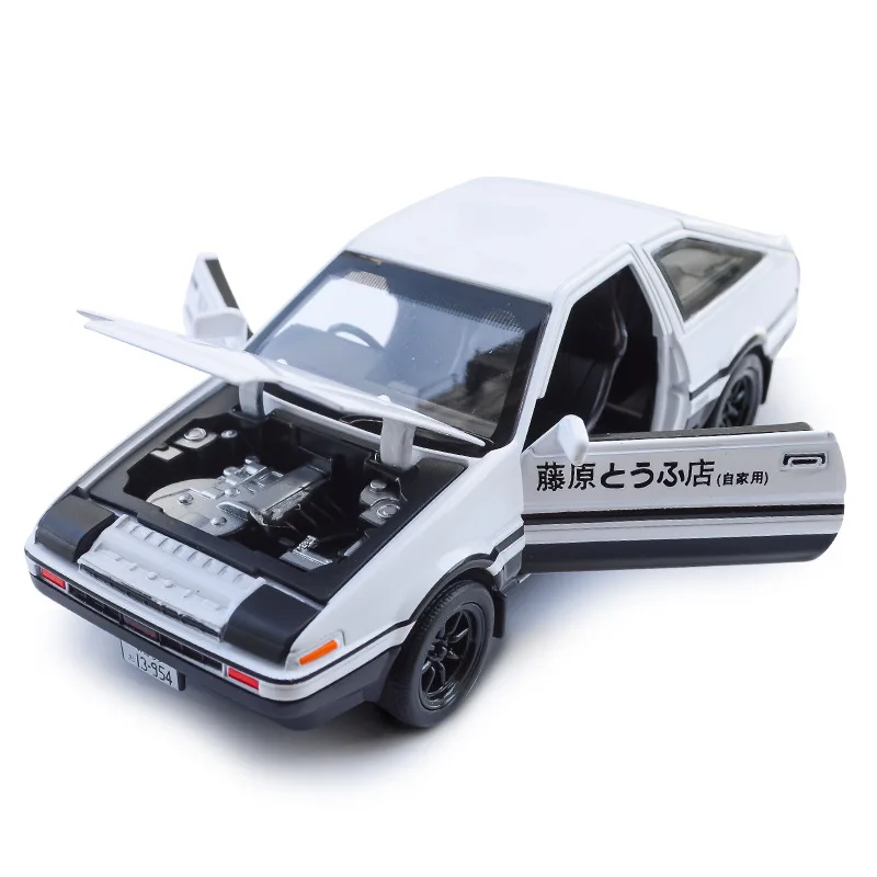 1:28 игрушечный автомобиль INITIAL D AE86 из металлического сплава литой и модель