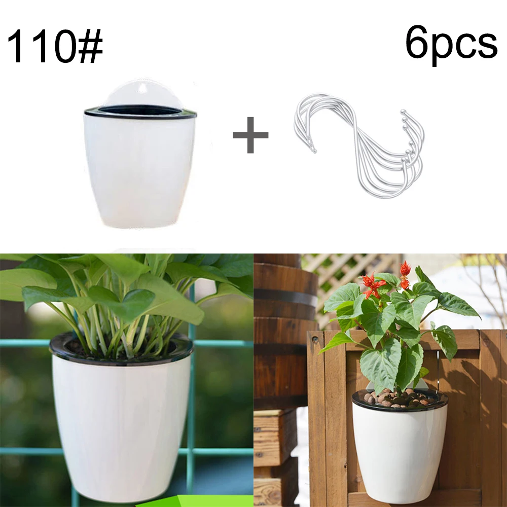 1pc Green Plant Pot Hanging Anti Rust Fashion Plating S 6 Hooks 1pc Green Plant Pot Hanging Anti Rust Fashion Plating S 6 Hooks 9cm Round Resin Plastic Flowerpot Garden Pots Planters
