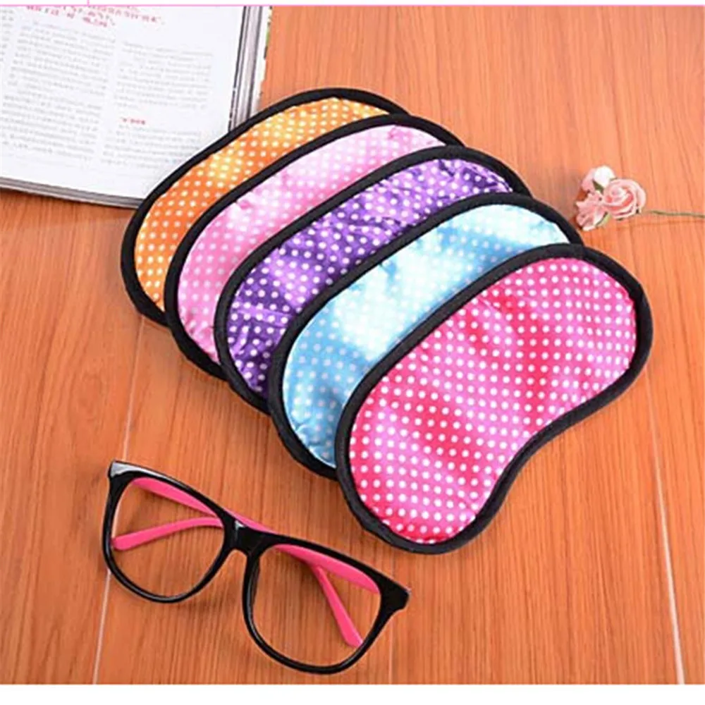 

1PC Soft Dot Print Travel Sleep Rest Sleeping Aid Mask Eye Shade Cover Comfort Blindfold Shield Colorful Eye Shade Cover Mask