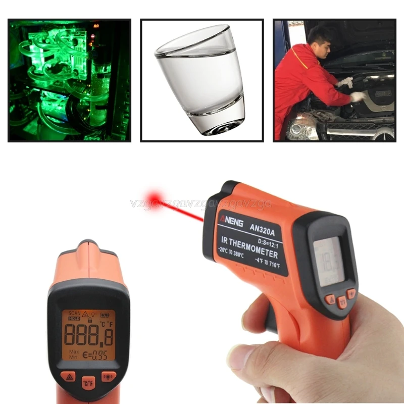 

Fashion AN320A Laser LCD Digital Thermometer Non-Contact IR Infrared Temperature Meter My30 19 Dropship