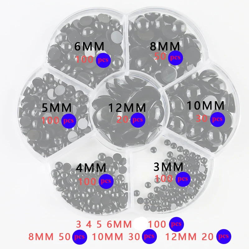 В штучной упаковке аксессуары для игрушечной куклы пластик все черное плоское дно глаза искусство Bean Eyes все черные винтовые глазки в штучной упаковке DIY аксессуары