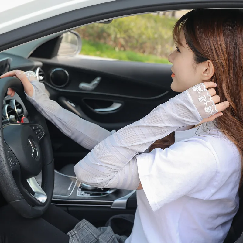 Летний тонкий срез Кружева Солнцезащитный рукав женский лед езда DrivingSports анти УФ