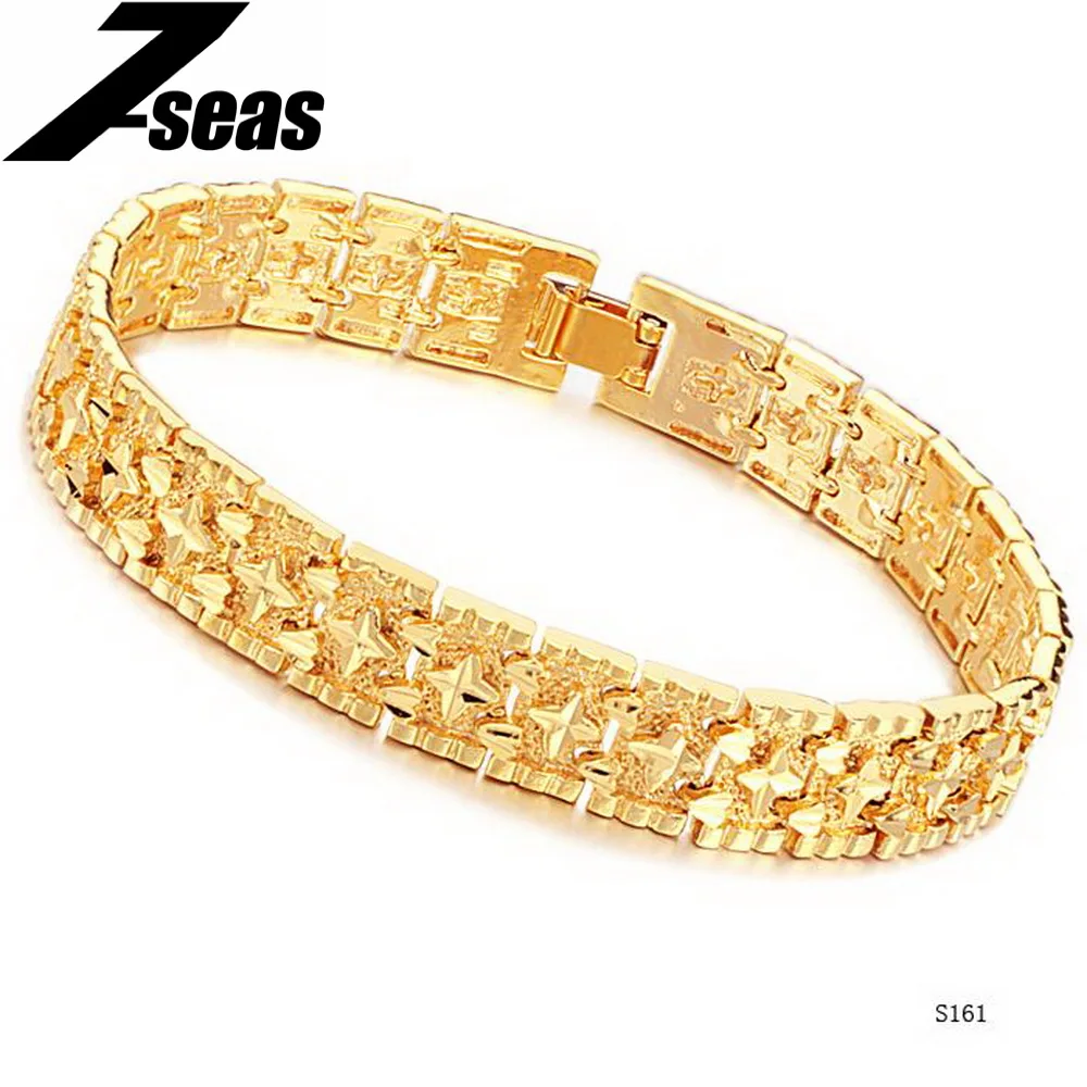 7SEAS Korean Style fashion Gold Color Men Bracelet Noble Star Design