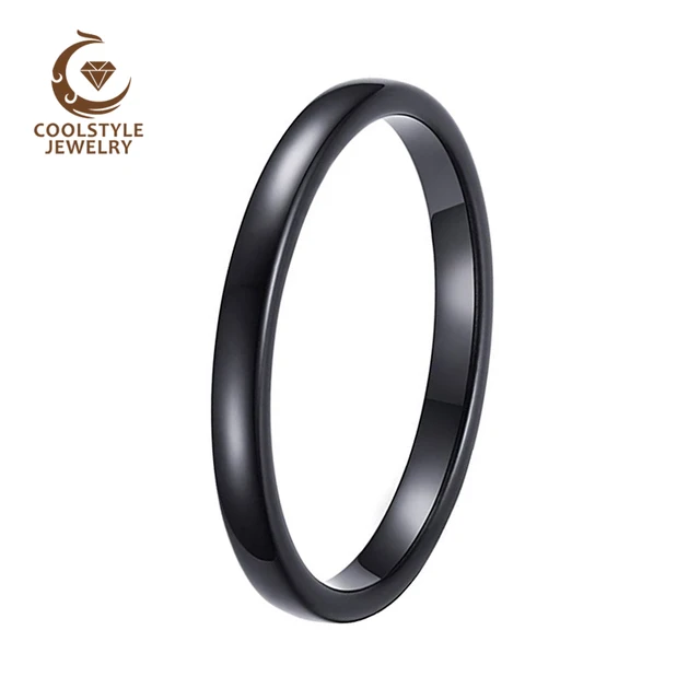 2mm Womens Tungsten Wedding Ring For Las Black Band 2mm Womens Tungsten Wedding Ring For Las Black Band Engagement Cly Domed