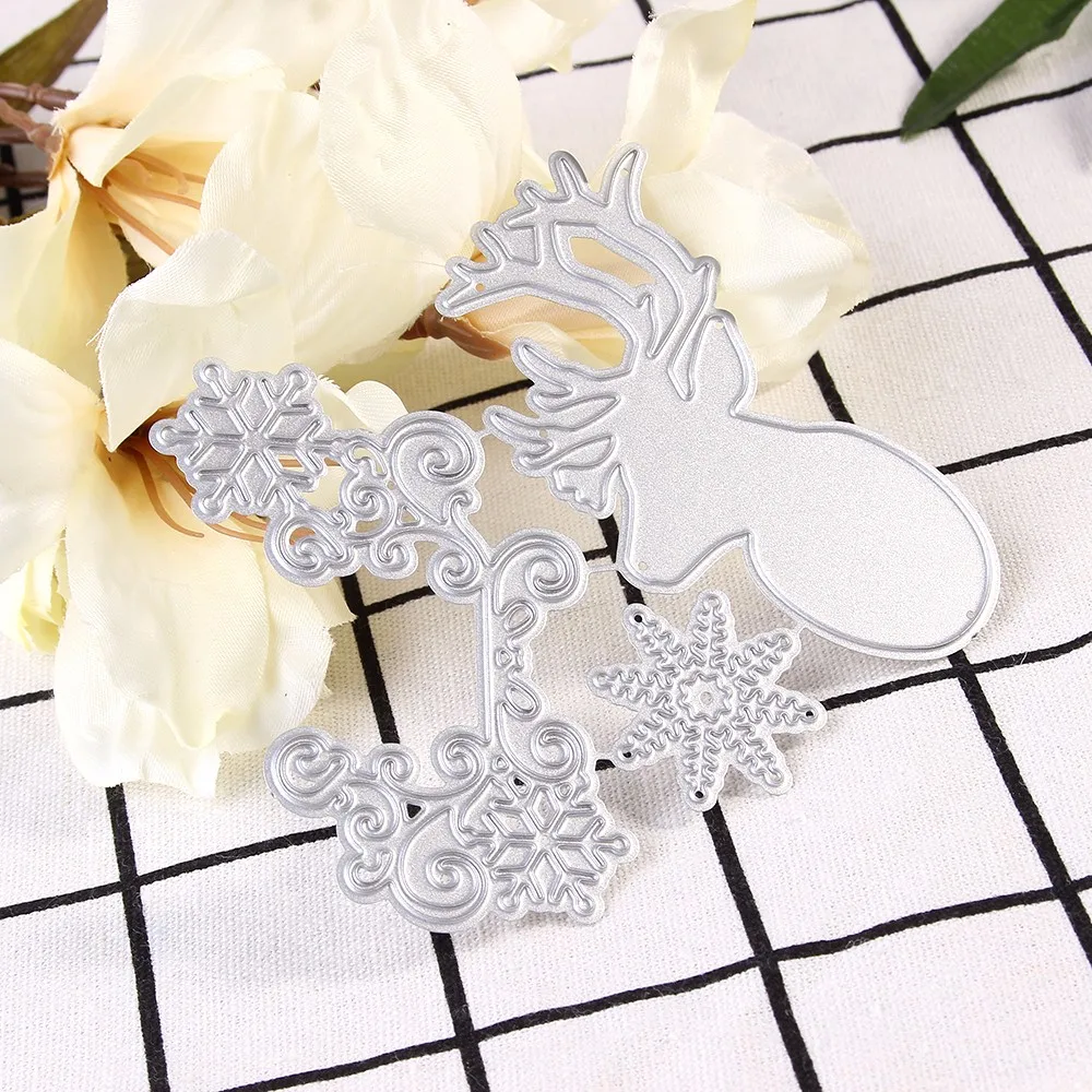 

Lovely Snow Elk Metal Cutting Dies Scrapbooking Troquele Deer Christmas Craft Stamps Die New 2019 Stencil Embossing Card Making