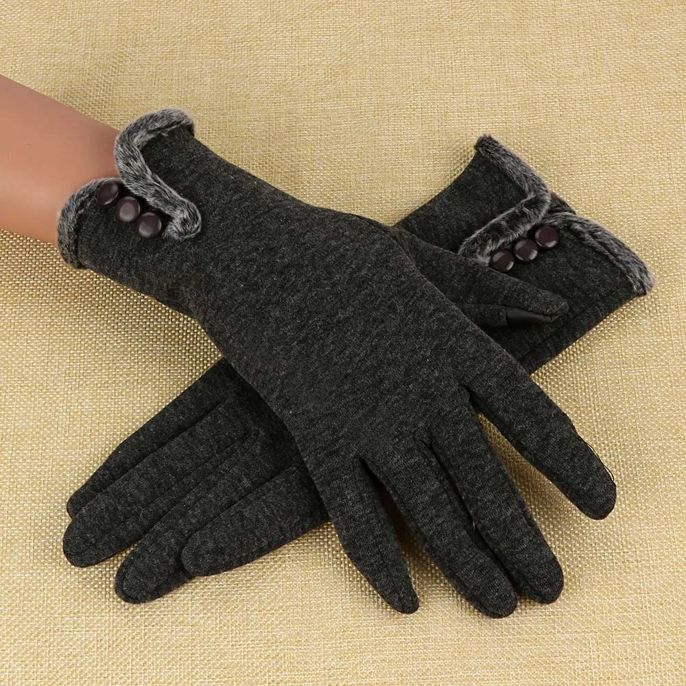 Женские кашемировые сохраняющие тепло перчатки для вождения на полный палец перчатки для сенсорного экрана женские перчатки женские зимние теплые перчатки - Цвет: Gray