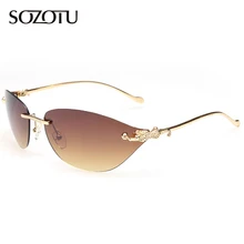 SOZOTU Fashion Sunglasses Women Rimless Sun Glasses Ladies Luxury Brand Designer For Female Shades Oculos YQ117 SOZOTU Fashion Sunglasses Women Rimless Sun Glasses Ladies Luxury Brand Designer For Female Shades Oculos YQ117