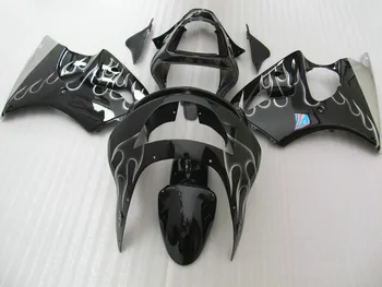 Custom painted Fairing kit for Kawasaki ZX 6R 1998 1999 NINJA zx6r 98 99 silver flames in black motorcycle fairings set AS22 Custom painted Fairing kit for Kawasaki ZX 6R 1998 1999 NINJA zx6r 98 99 silver flames in black motorcycle fairings set AS22