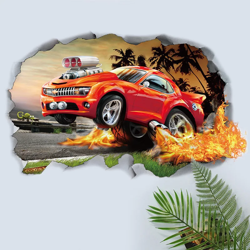 Home Garden Racing Car 3d Wallpaper Sticker Room