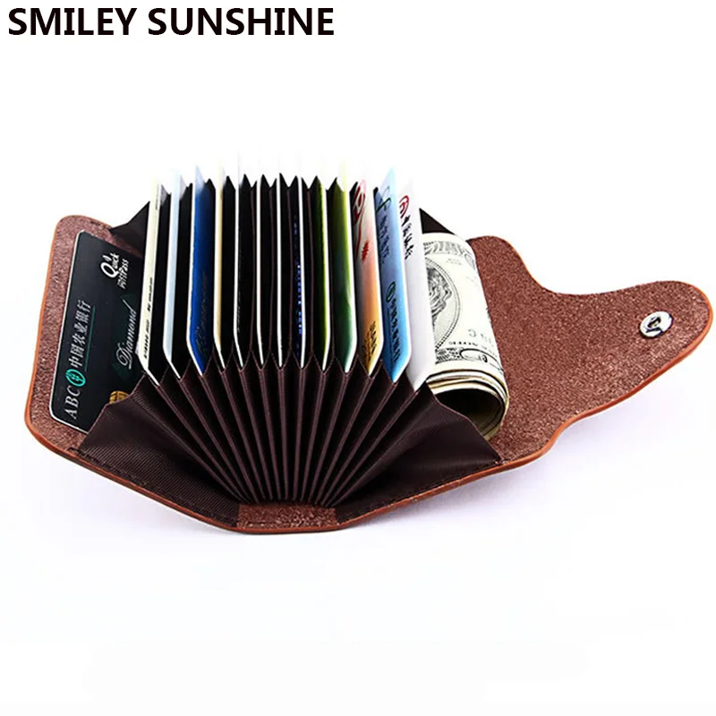 

Genuine Leather Card Holder Pocket Businesss Credit Card Holder Wallet Case for Bank ID Cash Card Holder Man Skin Protection