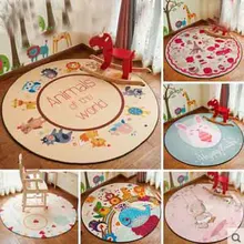 Толстый ковер для детской комнаты, Круглый мультяшный детский коврик для пола Yogo и Молитвенный Ковер, детское одеяло для компьютерного стула или декора кабинета